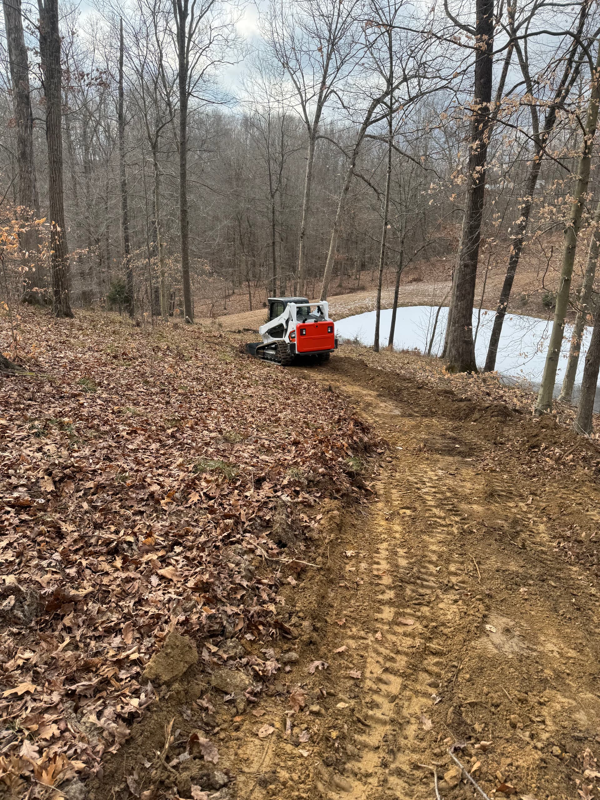 Gravel Path Construction in a Wooded Area