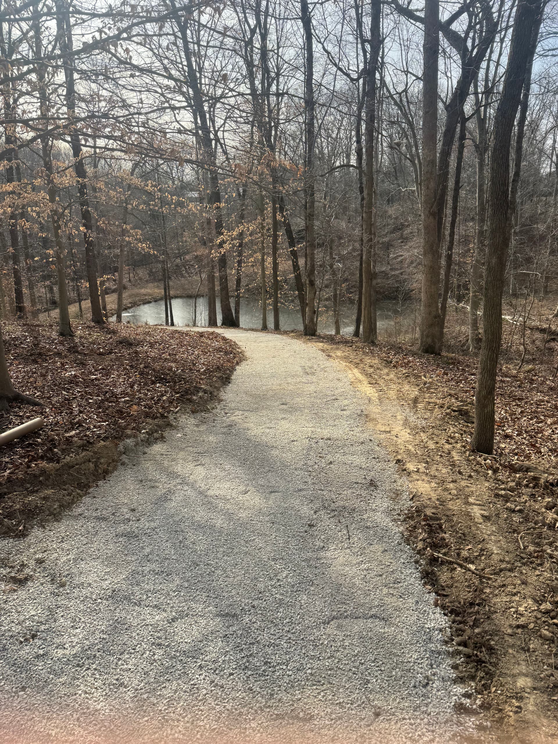 Gravel Path Construction in a Wooded Area