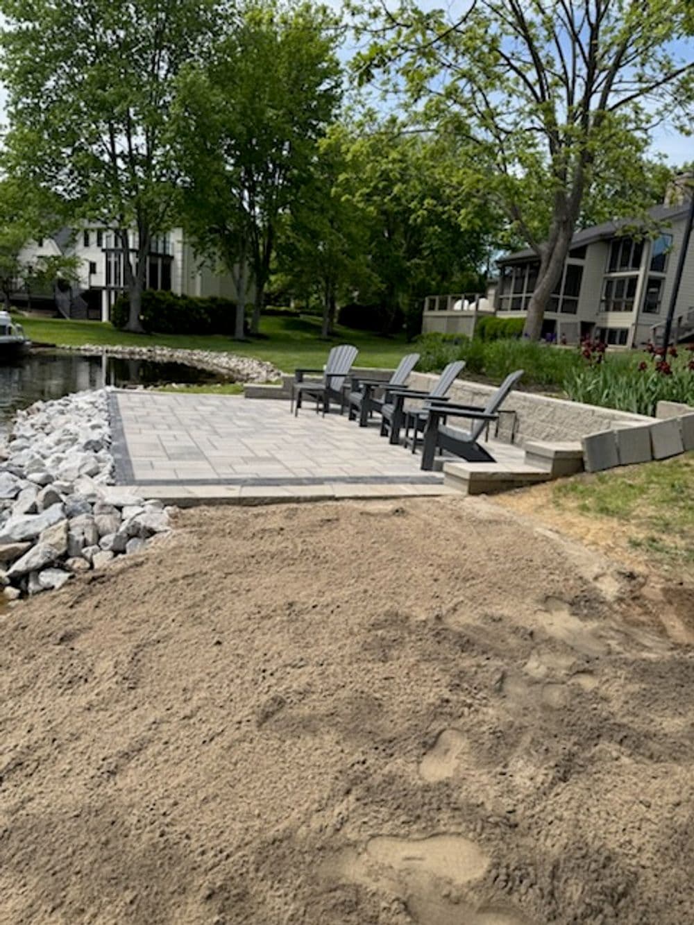 Stunning Lakefront Paver Patio in Columbus IN