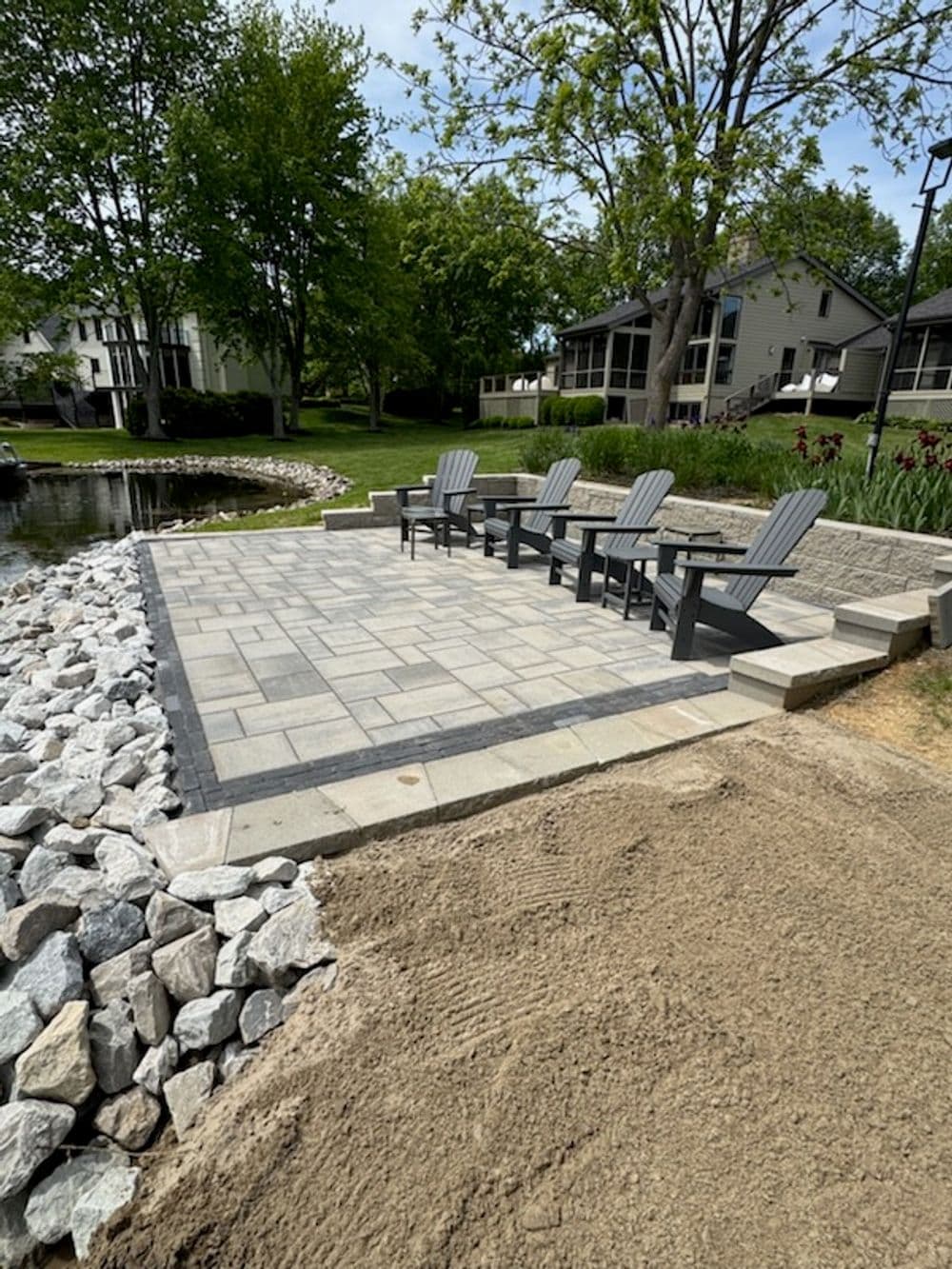 Stunning Lakefront Paver Patio in Columbus IN